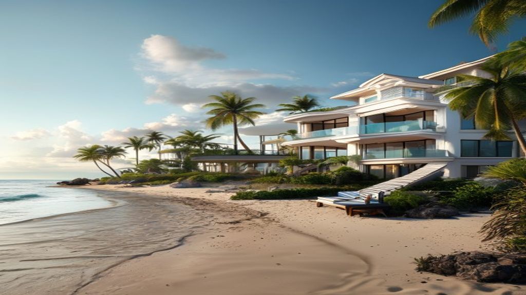 Luxury beachfront mansion with ocean view and pool for sale