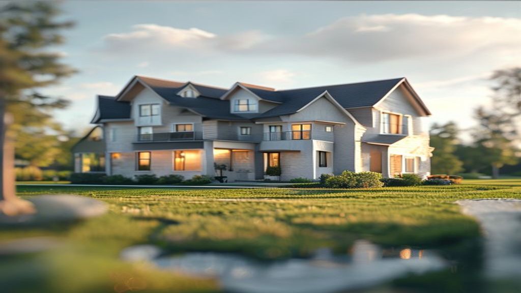 Professional real estate agent showing modern home to potential buyer during property tour