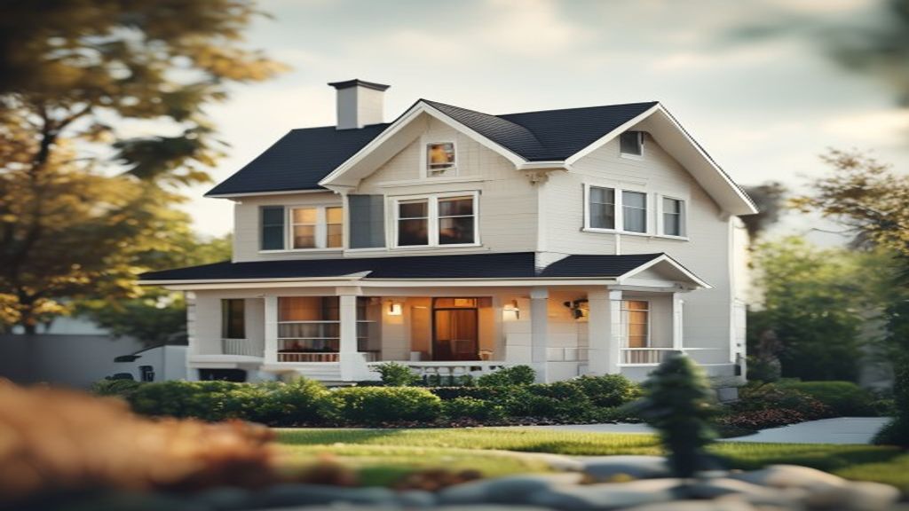 Family viewing potential new home with real estate agent during house hunting process