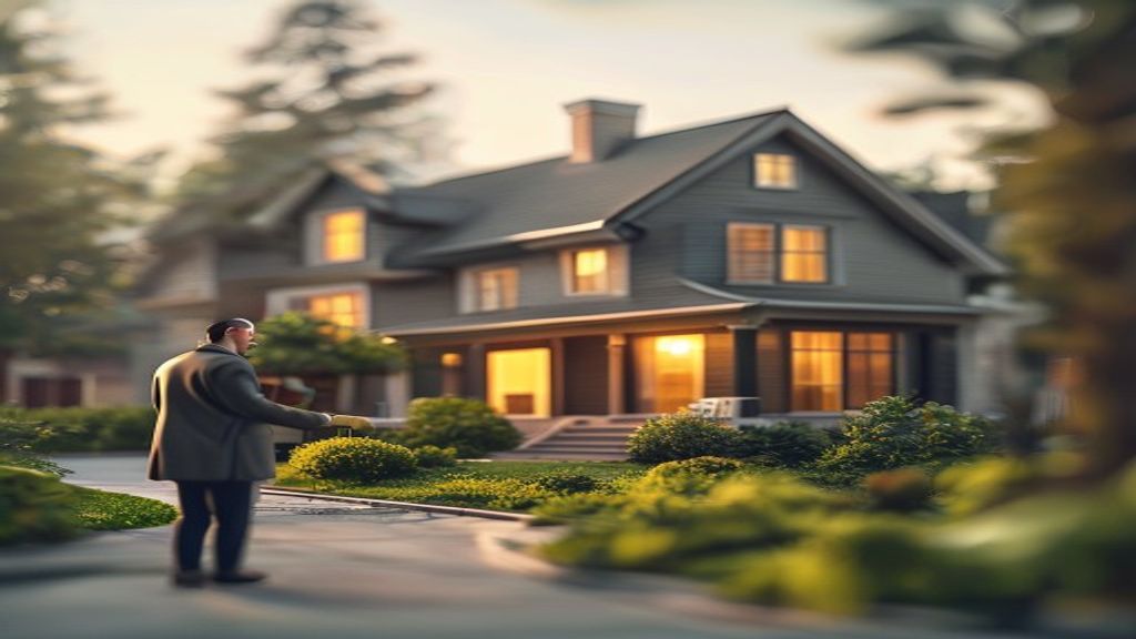 Happy couple holding house keys while standing in front of their newly purchased home