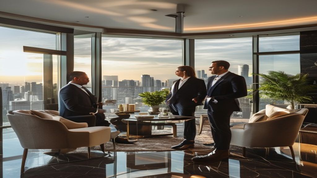 Professional high-end estate agents showcasing luxury properties and exclusive real estate services