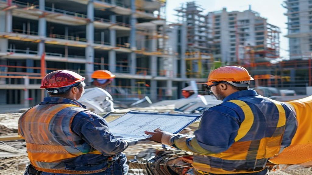 Modern residential and commercial buildings emerging in a rapidly growing urban area.