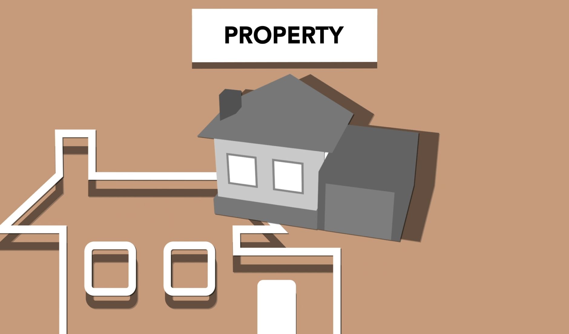 Diagram of key factors influencing residential property value: location, size, condition, and market trends.