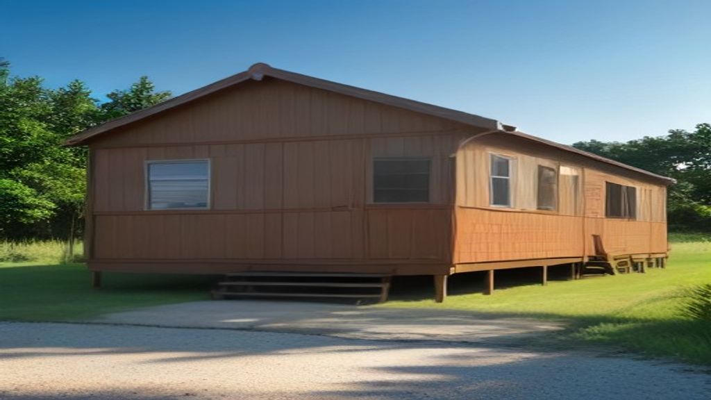 Modern mobile home for sale with spacious interior, landscaped yard, and affordable price.